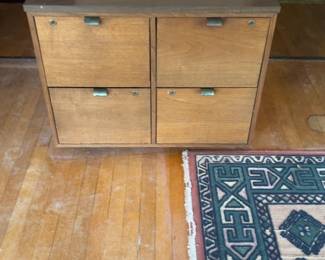 Mid-Century Modern 4-Drawer Wood Filing Cabinet 32 x 23 x 26