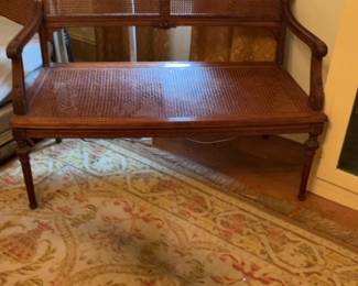 Vintage French Provincial Cane Settee