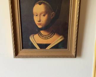 "Portrait of a Young Woman" by Petrus Christus in a Gold Frame