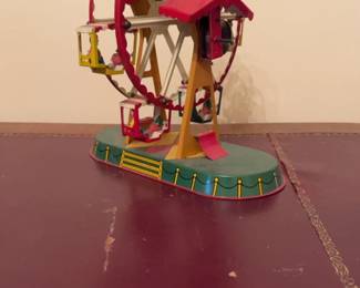 Vintage JW German Mechanical Tin Ferris Wheel Toy