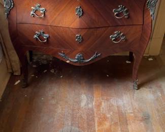 Vintage Louis XV Style Marble Top Bombe Commode Lombardi Golf and Co.