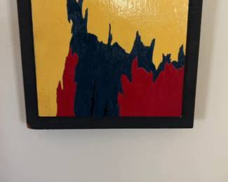Abstract Painted Wood Panel Wall Art