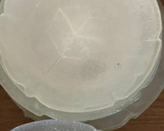 Vintage Frosted Leaf Pattern Glass Bowl and Plate Set of 20 pieces