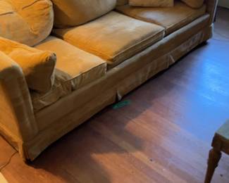 Classic Sleigh-Style Three-Seat Sofa with Skirted Base