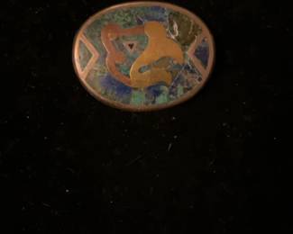 Vintage Sterling Silver Nestor Mexico Eagle Brooch Stone Inlay Bird Pin Pendant