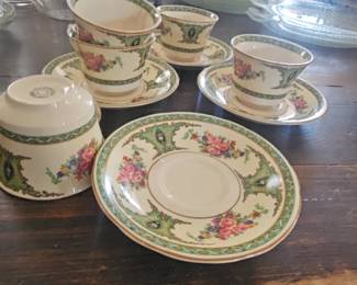 Vintage Floral Porcelain Tea Saucer set (9 pieces)