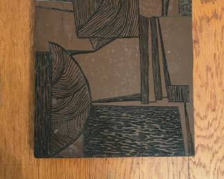 Charlotte Noshpitz Geometric Wood Block Etching