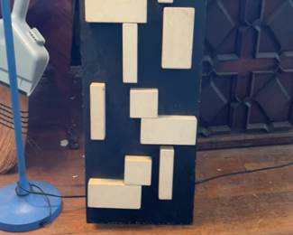 Charlotte Noshpitz,  Abstract Geometric Brutalist Wood Wall Relief Art