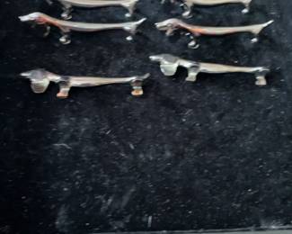 Vintage Silver-Plated Dachshund Knife Rests - Set of 6