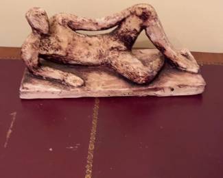 Abstract Reclining Figure Ceramic Sculpture by Charlotte Sorkine Noshpitz