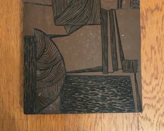 Charlotte Noshpitz Geometric Wood Block Etching