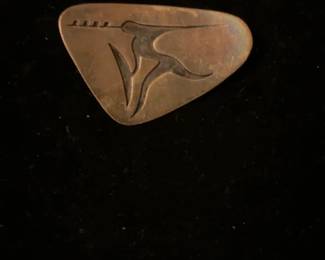 vintage sterling silver brooch by Mexican silversmith Jose Anton