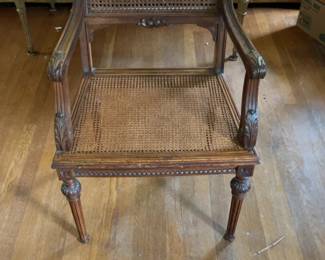 Vintage Louis XV Style French Cane Armchair