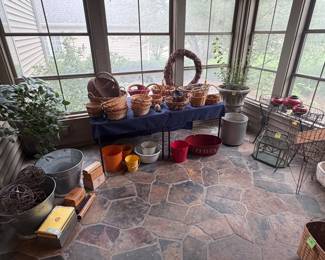 baskets and outdoor decor