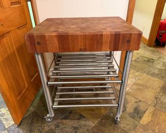 John Boos Cacina D'Amico 30"x24" butcher block cart (retails for $2K)