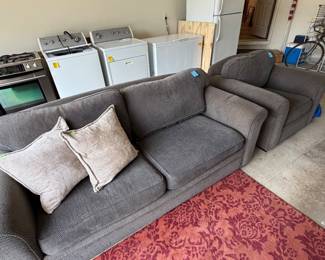 Crate and Barrel down-filled hide-a-bed and chair