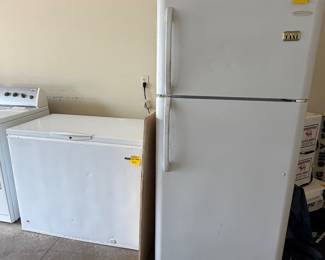 Frigidaire refrigerator/freezer, Kenmore chest freezer