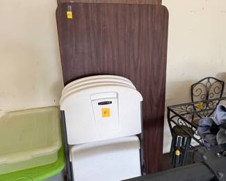 Tables and folding chairs