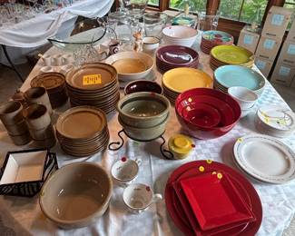 DANSK stoneware set and other dishware, glassware