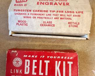 vintage engraver and vintage Boy Scouts belt kit