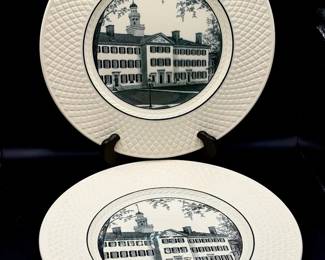(2) Copeland Spode Mansard Old Dartmouth Hall Plates