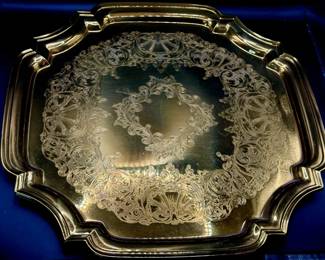 Towle Lacquered Brass Metal Serving Tray