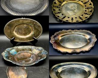 (7) Silver Plate Kitchen Items