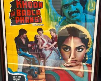 Rare 80s Bollywood Poster 1986 film Khoon Ka Badla Phansi (Murder's Revenge by Hanging)