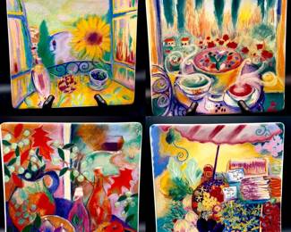 (4) Certified International Square Plates