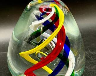 Swirl Art Glass Paperweight