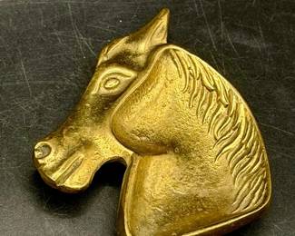 Vintage Brass Horse Head Trinket Dish
