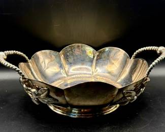 Antique Pairpoint Silver Plate Cherry Motif Bowl