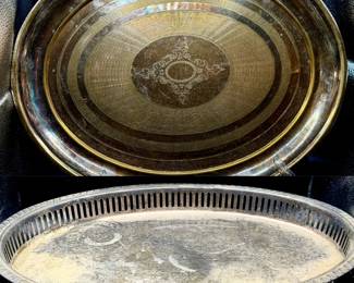 (2) Vintage Silver Plate Trays