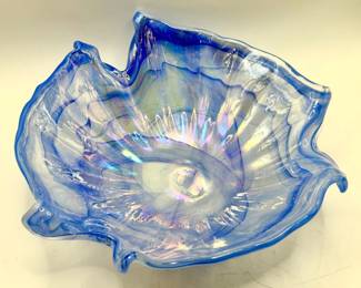 Murano Style Fish Art Glass Bowl
