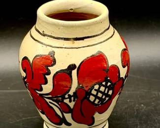 Signed Folk Art Small Vase