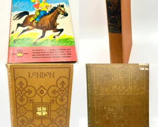 (4) Vintage Books London by Walter Besant, published by Harper & Brothers in New York The Art of Public Speaking authored by William Doll Fairy Tales by Hans Christian Andersen, published by The Saturn Press in London