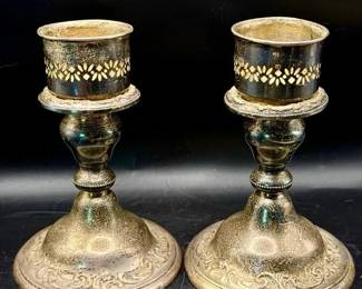 (2) Sterling Silver Weighted Alvin Candle Holders