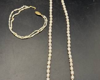 Pearl Necklace & Bracelet