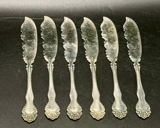 (6) Wallace Silverplate Spreader Knives