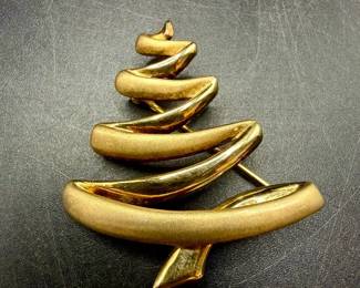 Sterling Silver Signed Tree Pin Brooch