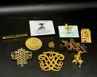 Vintage Brooches-Most Gold Tone