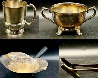 Silver Plate Gravy Boat & (3) Unique Items
