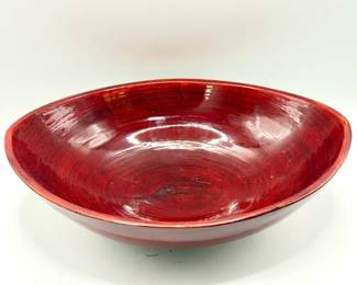9 1/2” Vibrant Red Pottery Bowl