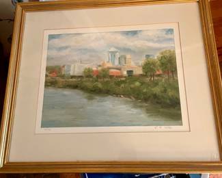 C.M. Watts 2 signed and numbered prints of Montgomery riverfront