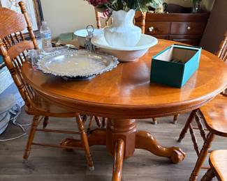 oak claw foot table