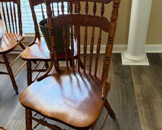 closeup of pressed back chairs