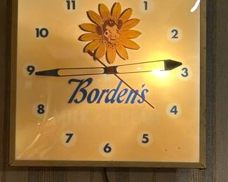 Borden's Dairy Advertising Clock (Elsie the Cow)
