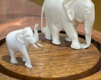 Carved Bone Elephants