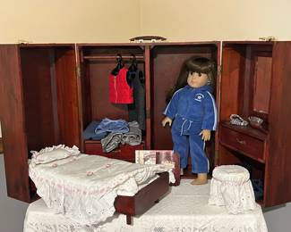 American Girl Doll with Wardrobe Carry Case