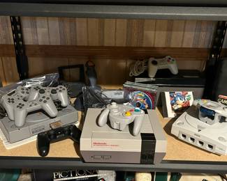 Vintage Nintendo, PlayStation, and Sega Consoles